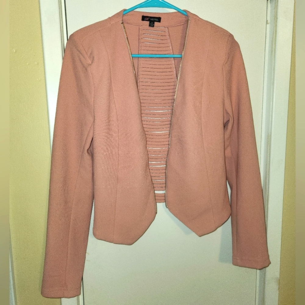 Michel Light Pink Cardigan Blazer - Small